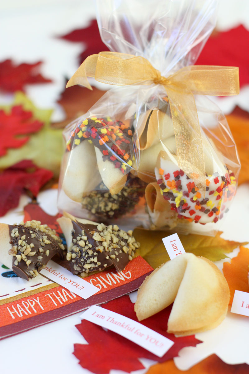 Thanksgiving Fortune Cookies Wrapped