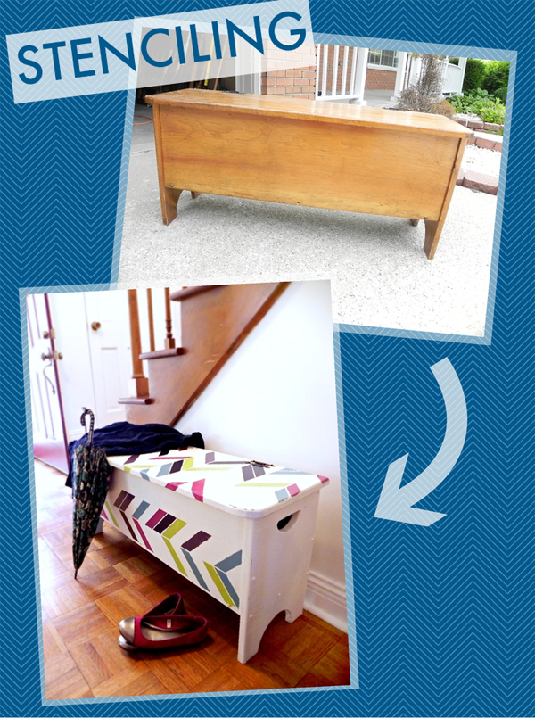 Make Furniture New - Stenciled Storage Before and After - ForRent.com