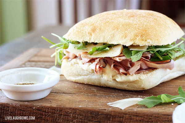 5 Healthy Dorm Foom Recipes Ham and Arugula Sandwich-ForRent.com