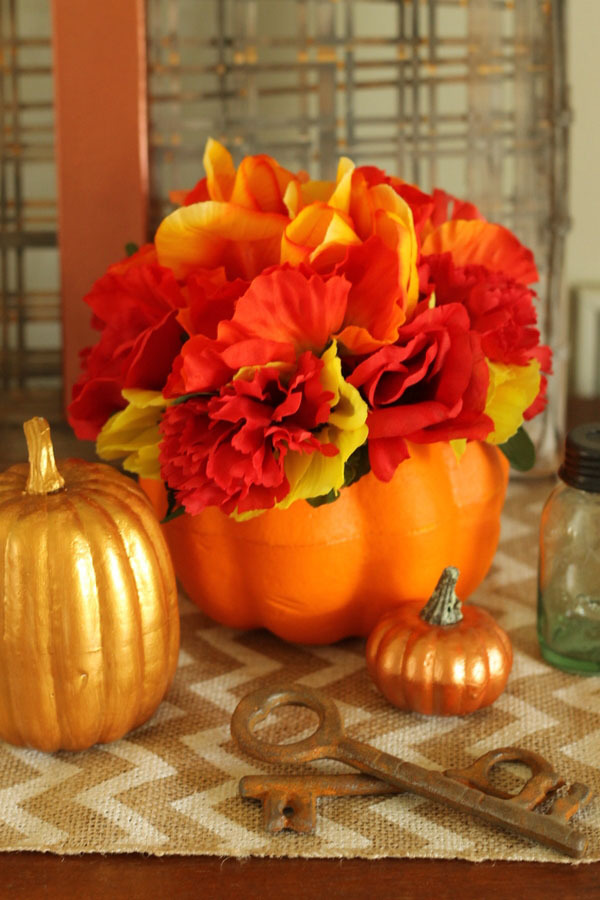 5 ways to decorate a dollar store plastic pumpkin flowers ForRent.com