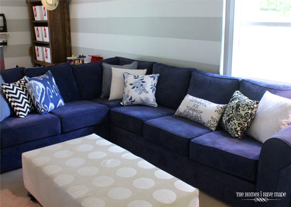 Pops of Color-Neutral Couch with Pillows-ForRent.com