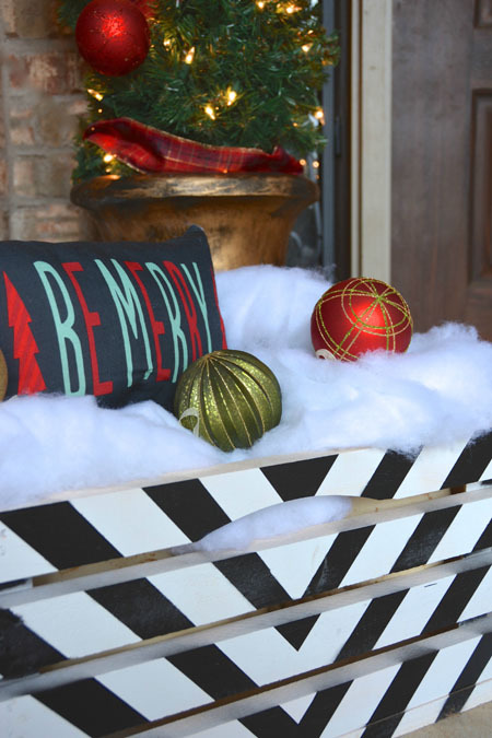 Stick Wreath Holiday Front Porch