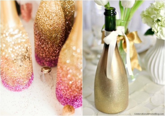 Glitter bottles for an Oscars party