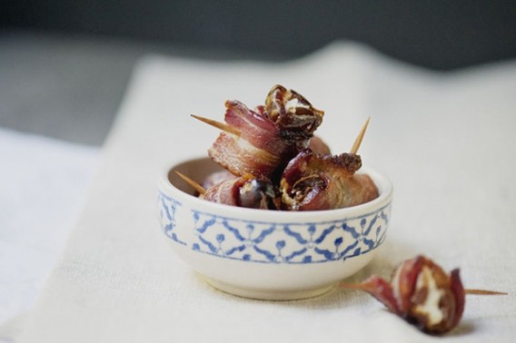 Bacon wrapped dates for an Oscars party