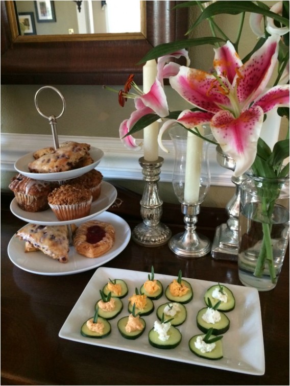 Mother's Day Food Bar Setup with Appetizers