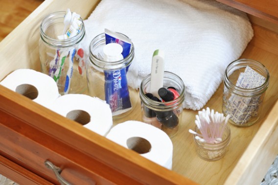 Mason Jar Drawer Organizer