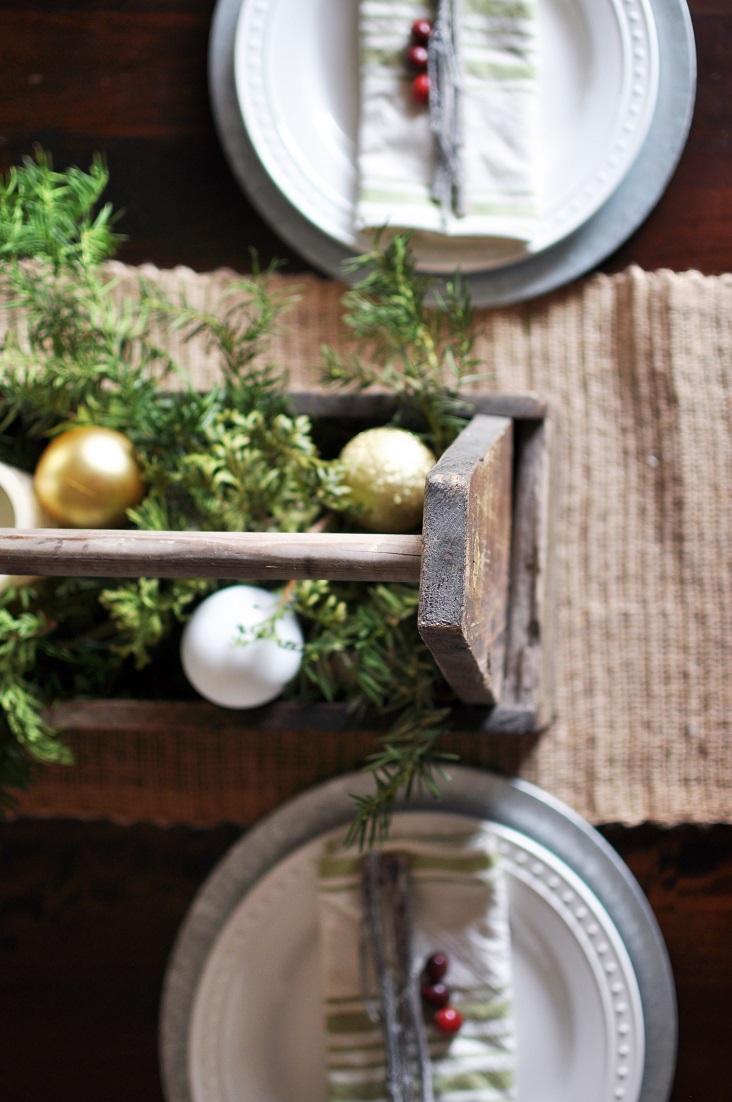 Simple Winter Tablescape Place Settings