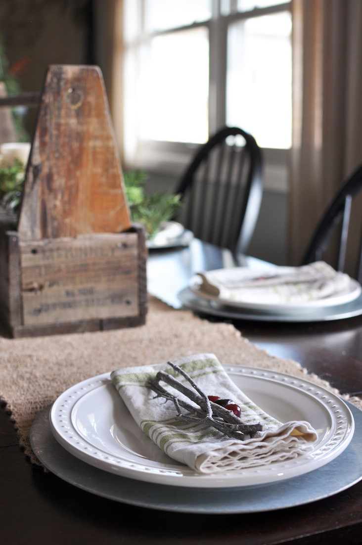 Simple Winter Tablescape Sticks