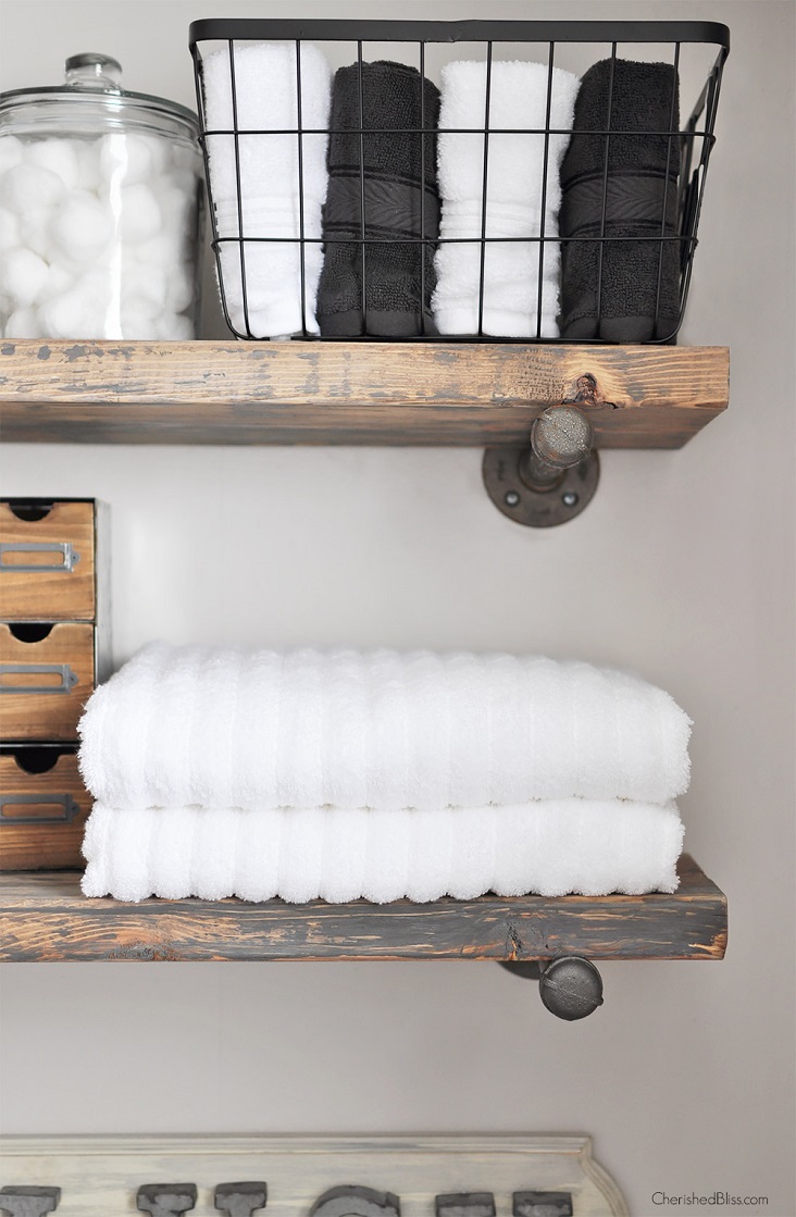 Spruce Up Industrial Farmhouse Bathroom Shelves