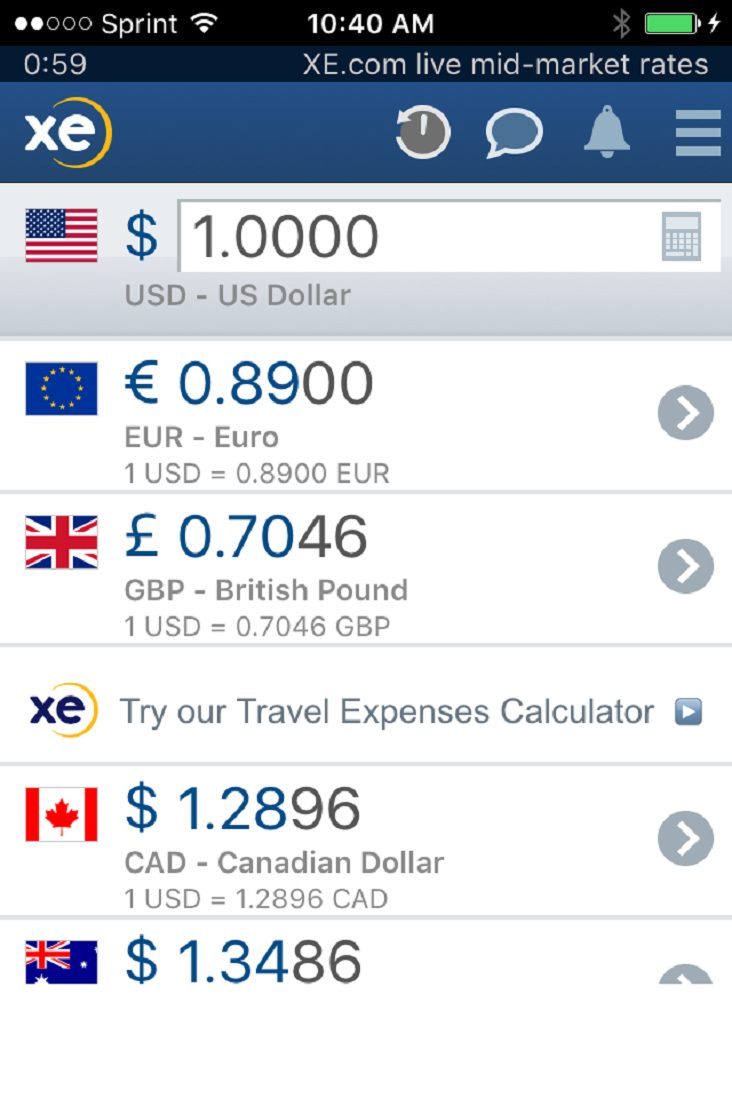 XE Currency App