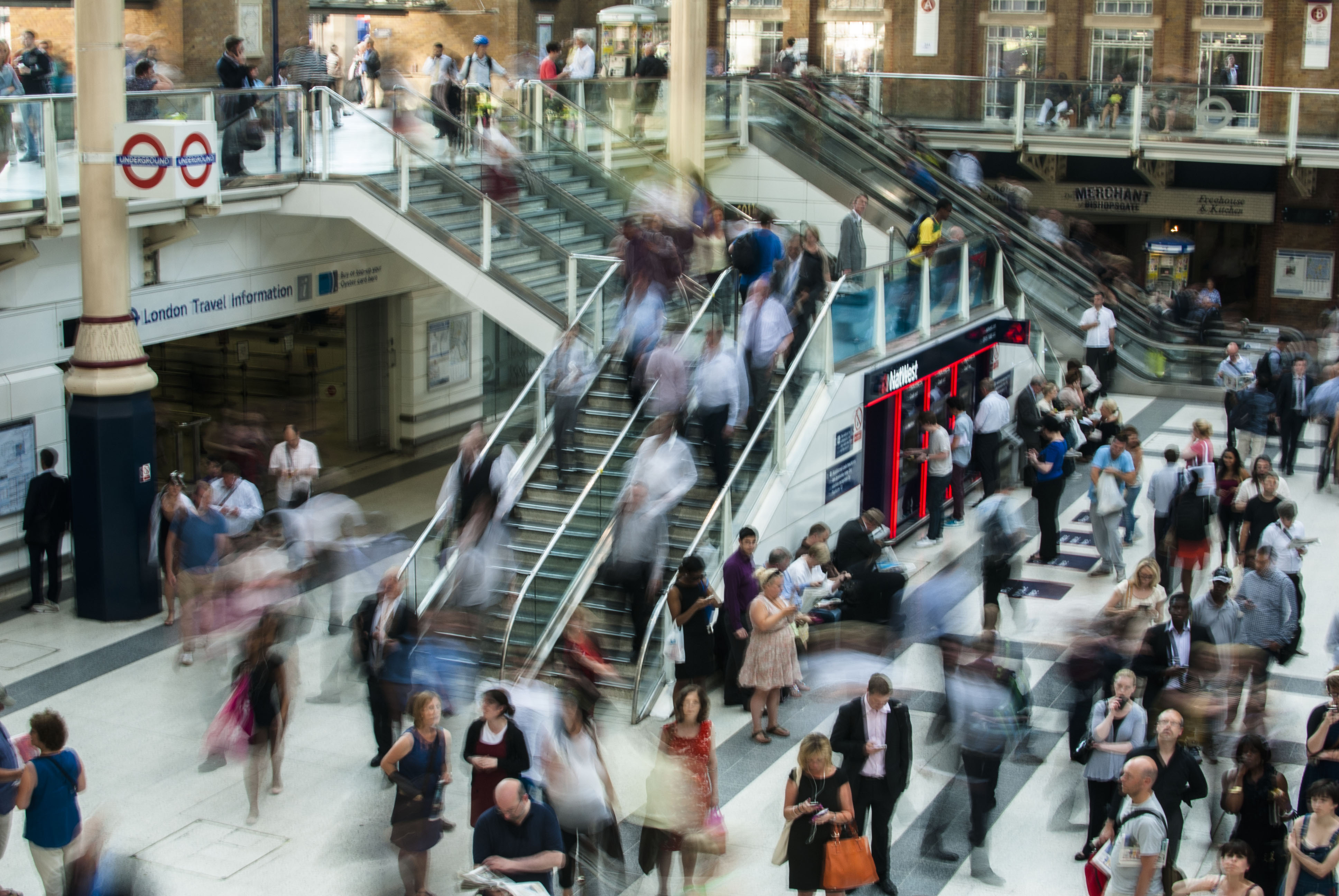 People walking through the Metro Station